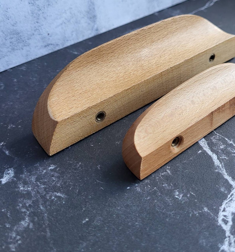 Hand Crafted Beech Drawer Handle Wooden Cabinet Pull, Handle image 4