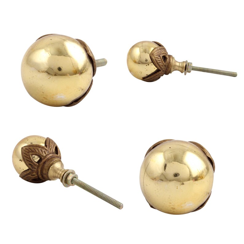 Round Gold Coloured Cupboard Door Handle Cupboard Door Knob Etsy