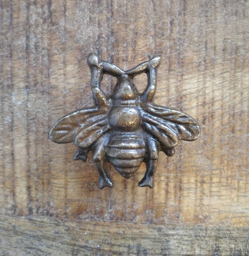 Antique Brass Bee Knob Distressed Bronze Animal Etsy