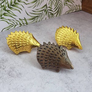 Iron Hedgehog Cabinet Knob | Antique Bronze Metal Animal Cupboard Door Handle, Drawer Pull