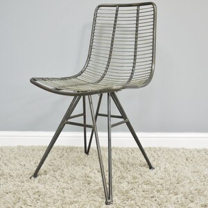 Wrought Iron Chair | Dining Room, Office, or Patio | Distressed Metal Finish