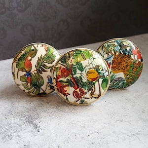 Jungle Ceramic Cabinet Knob | Vibrant Drawer Pull