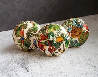 Jungle Ceramic Cabinet Knob | Vibrant Drawer Pull