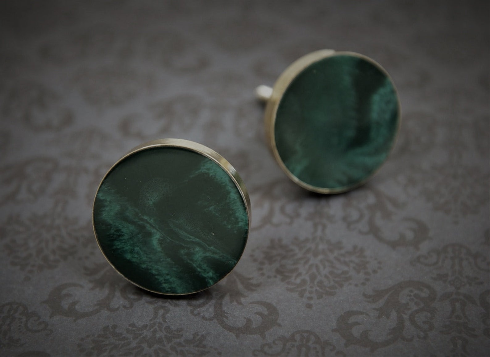 Gold and Dark Green Circular Cupboard Door Handle Deep Green | Etsy