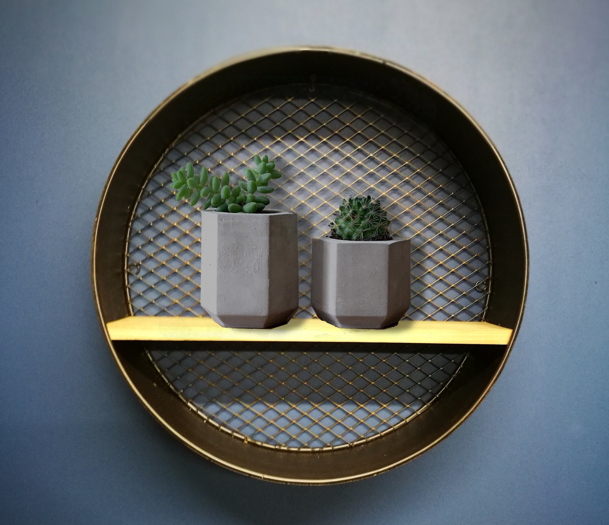 Wire Mesh Wall Mounted Circular Shelving Unit Round Metal & Etsy