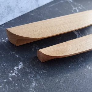 Hand Crafted Beech Drawer Handle | Wooden Cabinet Pull, Handle