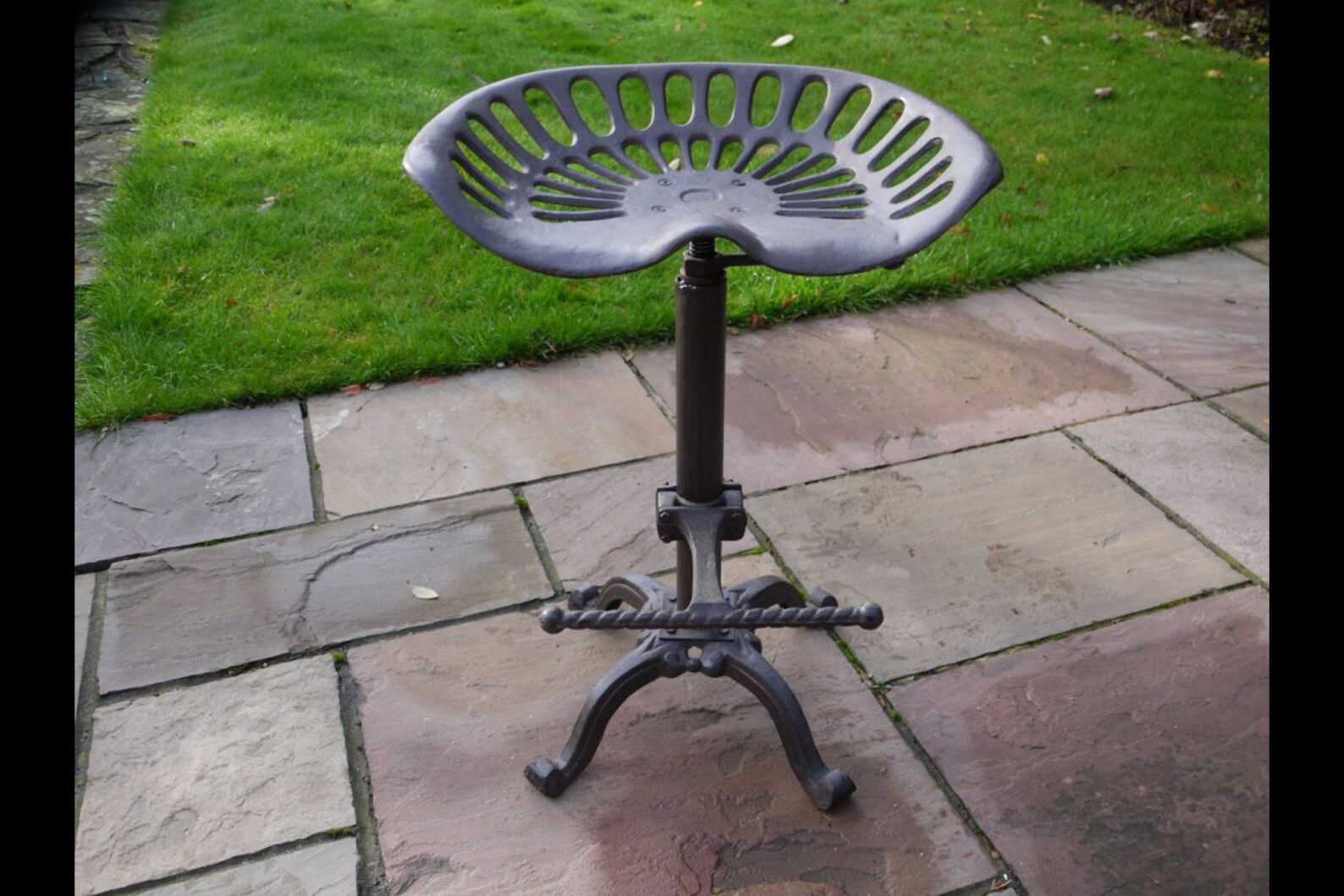 Industrial Style Cast Iron Bar Stool Vintage Design Etsy