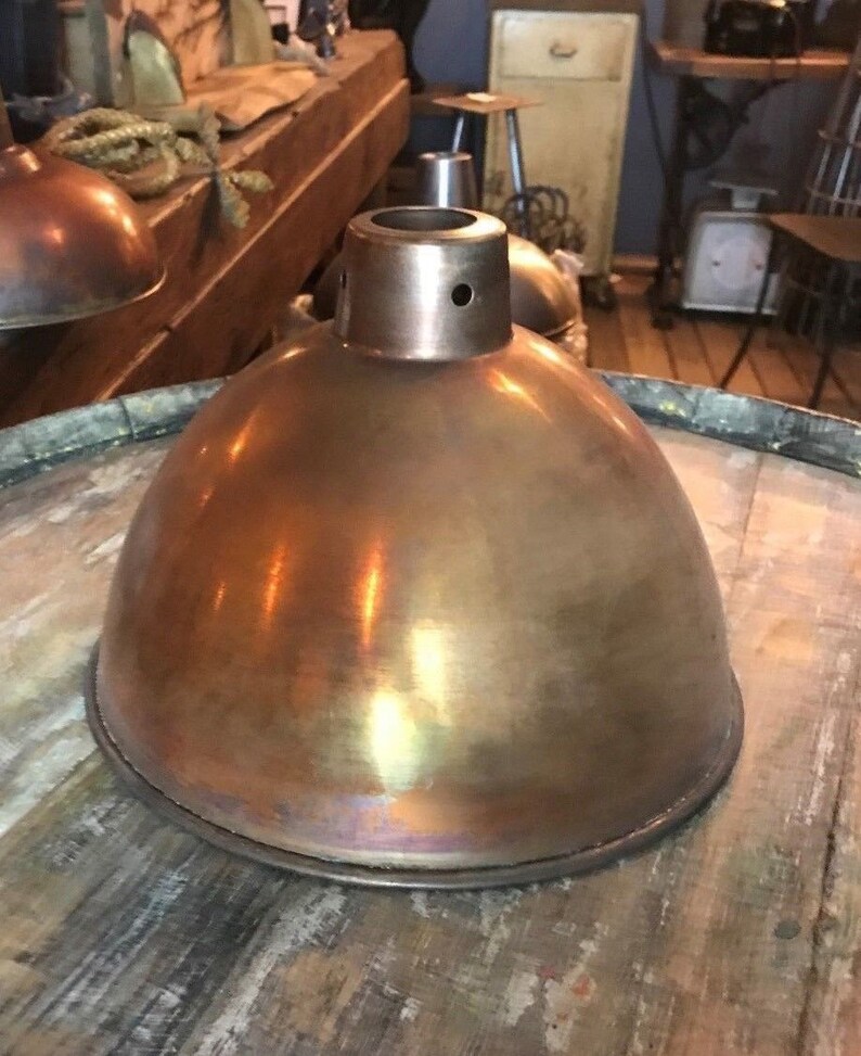 Industrial Copper Coloured Factory Style Lampshade Rose Gold Metal Lamp Shade