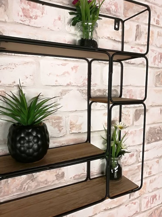 Black Wall Shelf Metal Floating Shelves Small Shelf Industrial