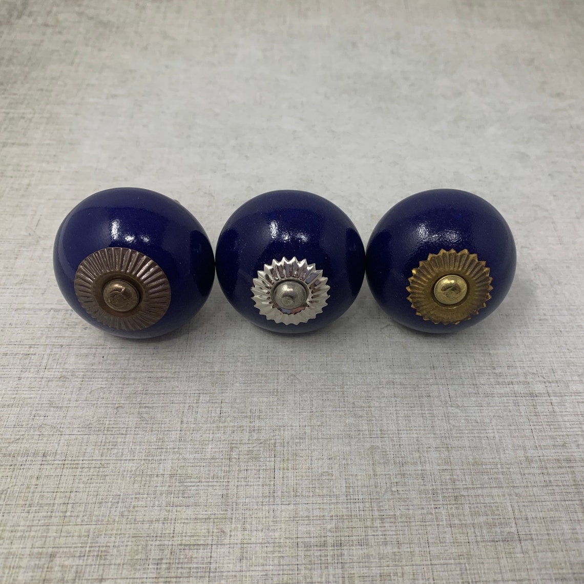 Round Dark Blue Knob Drawer Pull Drawer Handle Etsy UK