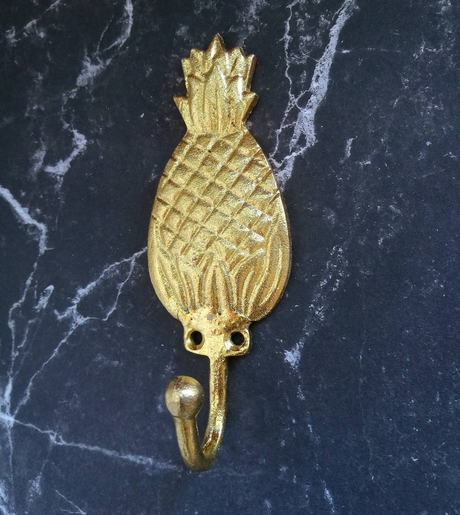 Gold Finish Pen with Pineapple Top Brass