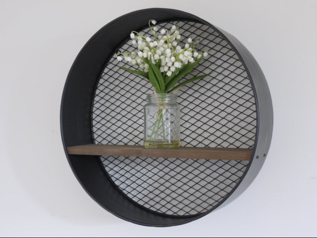 Wire Mesh Wall Mounted Circular Shelving Unit Round Metal & Etsy