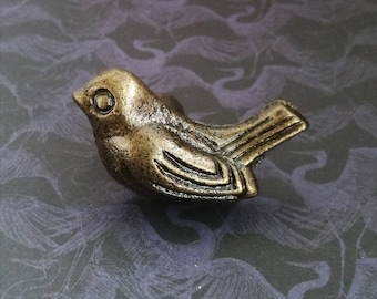 Solid Iron Song Bird Cabinet Knob  | Decorative Metal Cupboard Door Handle, Drawer Pull