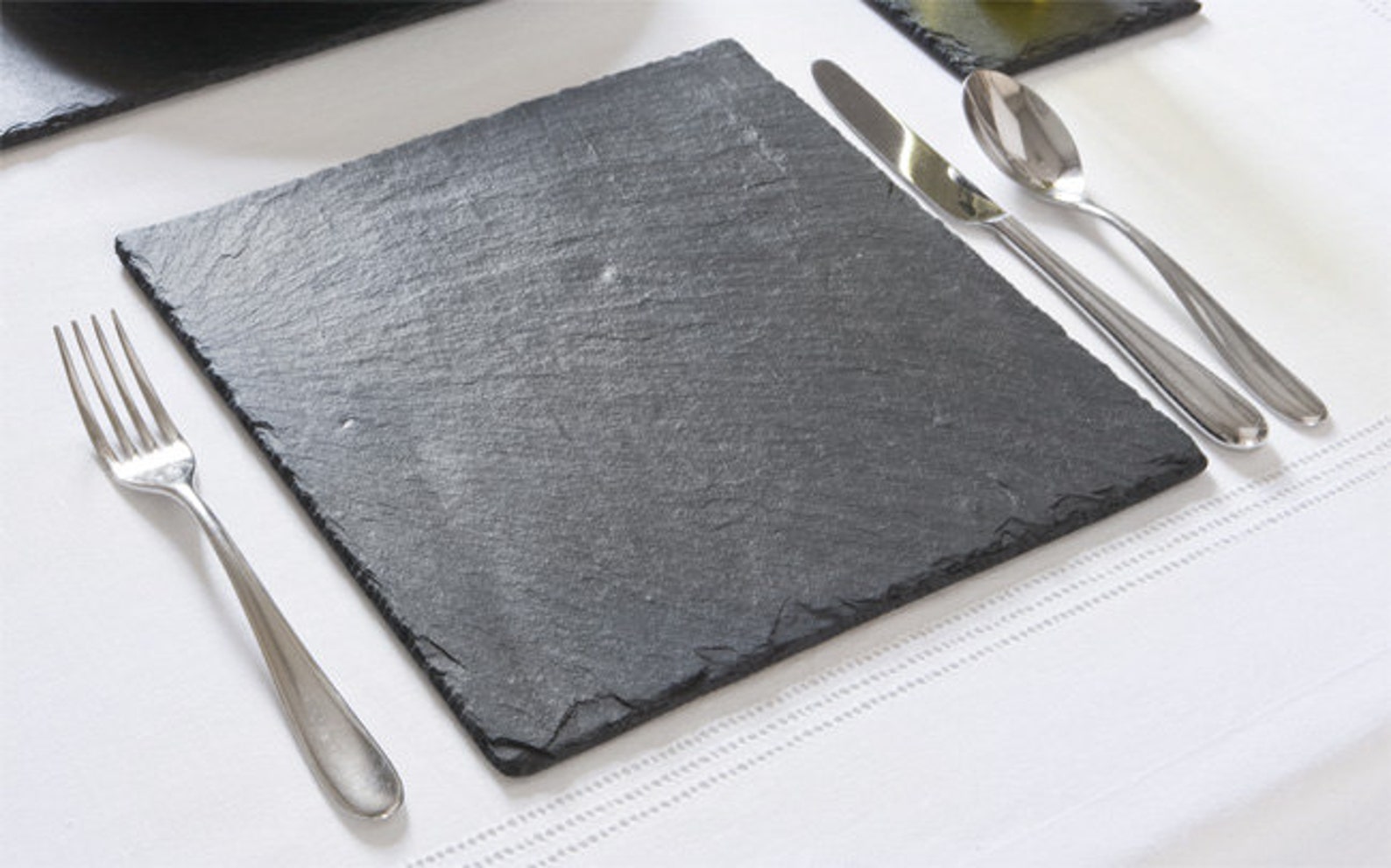 16 Piece Set of Natural Slate Square Place Mats and Coasters Etsy