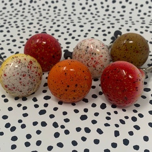 Vibrant Splatter Style Door Knobs | Hand Crafted Colorful Round Cupboard Handles, Drawer Pulls