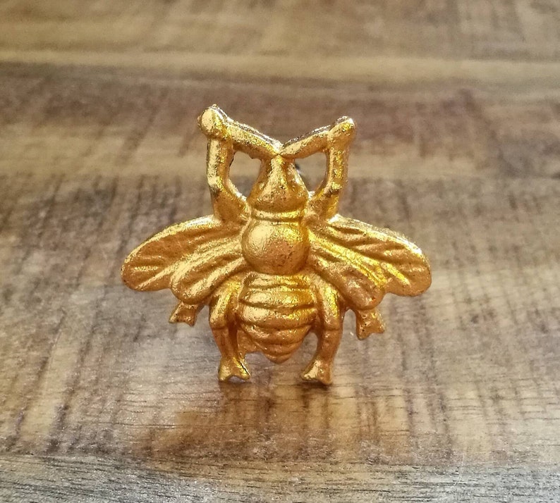 Antique Brass Bee Knob Distressed Bronze Animal Etsy