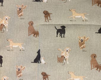 Mata/kocyk do legowiska dla psa „LABRADORS and RETRIEVERS” Sophie Allport – tkanina bawełniana i Sherpa – dla kota, królika – różne rozmiary