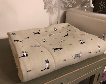 Cat Bed Mat/Blanket ‘PURRFECT CATS’ Sophie Allport - cotton duck fabric & Sherpa - Pet Cat Rabbit - Multiple sizes