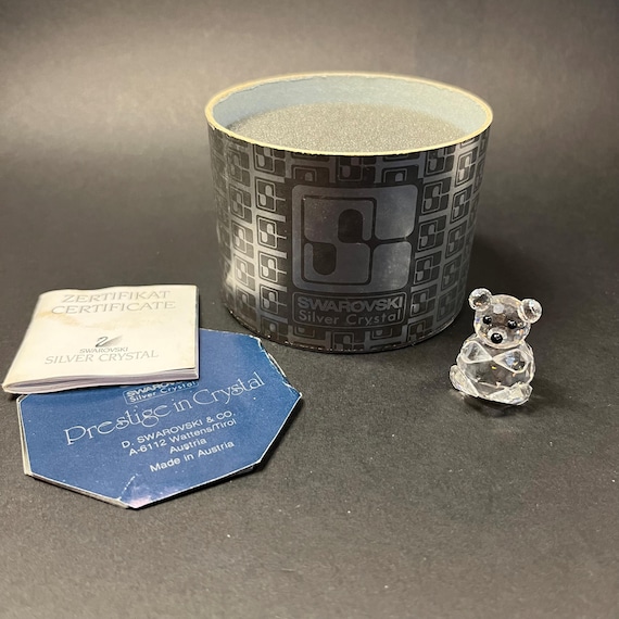 ヴィンテージ スワロフスキー クリスタル ミニ ベア フィギュア - Etsy