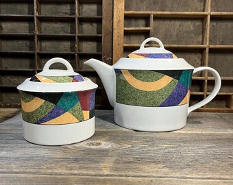 Vintage Studio Nova 'Impulse' Teapot & Covered Sugar Bowl | 1990s