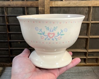 Vintage Pedestal Bowl with Floral Design