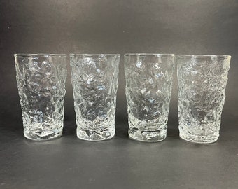 Vintage Anchor Hocking Clear Glass Lido Milano Juice Glasses Set Of 4