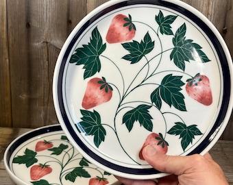 2 Vintage Dansk 'Strawberries' Salad Plates | 'Berries' Collection