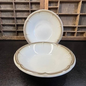 2 Vintage Mikasa Fluted Shells Stoneware Salad Bowls - JB000 - 1970s