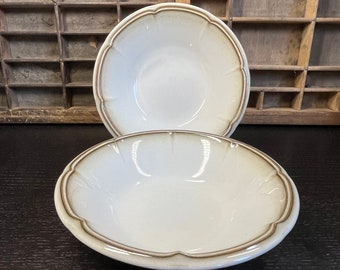 2 Vintage Mikasa Fluted Shells Stoneware Salad Bowls - JB000 - 1970s