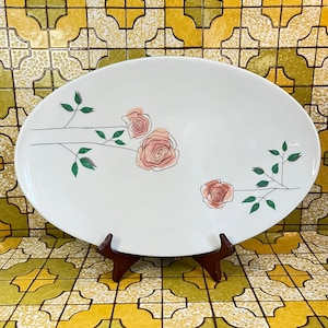 Vintage Irokese Ovale Servierplatte &#39;Rosmarin&#39; - Ben Seibel - Moderne Rosen