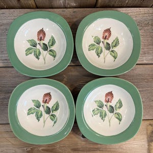 4 Taylor Smith and Taylor &#39;Conversation&#39; sauce/dessert bowls  | 1950s