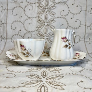Viintage Old Royal Creamer, Sugar Bowl and Tray