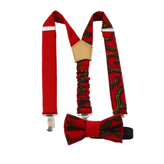 Ensemble Bretelles Noeud Papillon Bebe Garcon Enfant Rouge Etsy