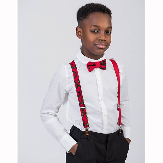 Ensemble Bretelles Noeud Papillon Bebe Garcon Enfant Rouge Etsy France