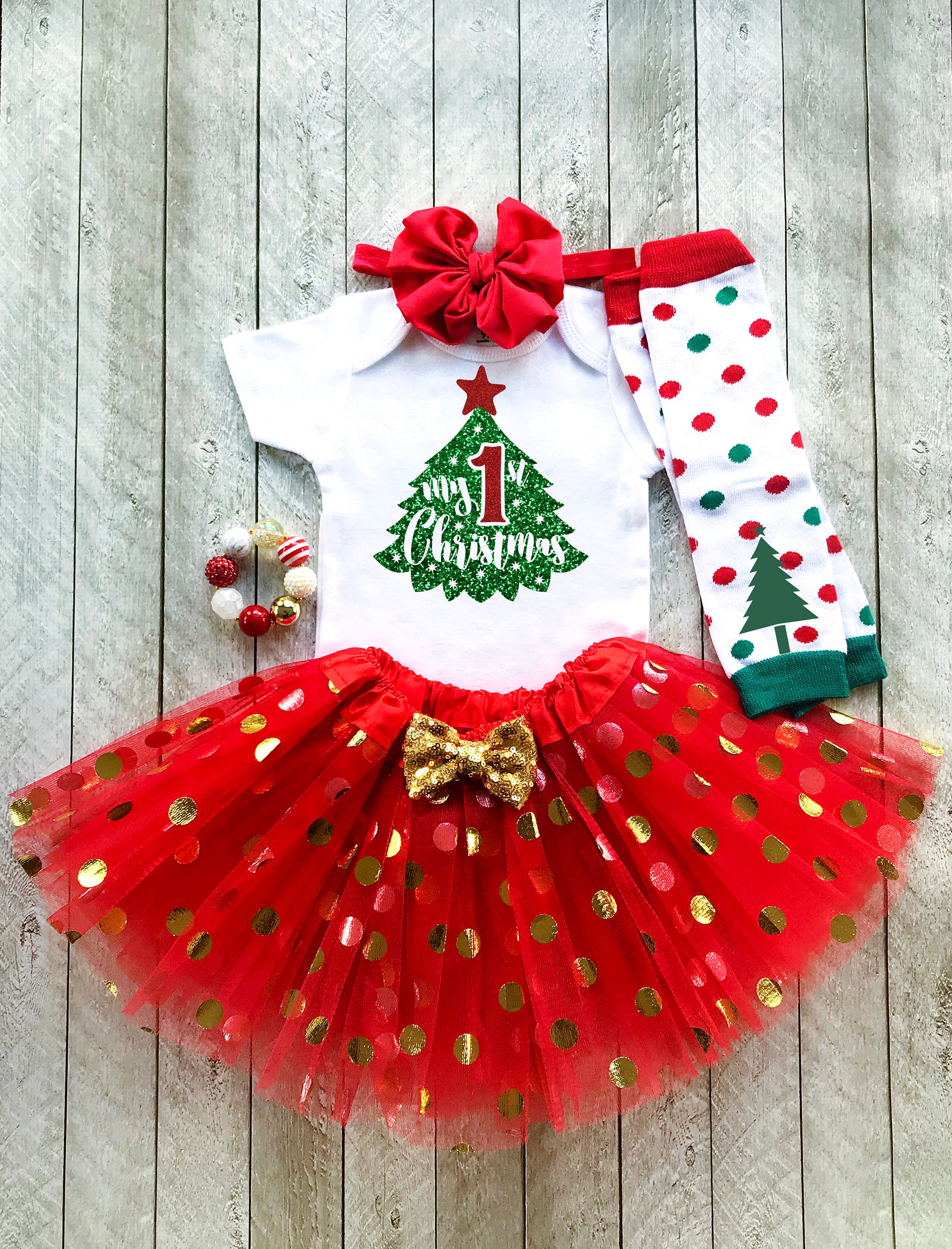 First Christmas Outfit My First Christmas Baby Girl - Etsy