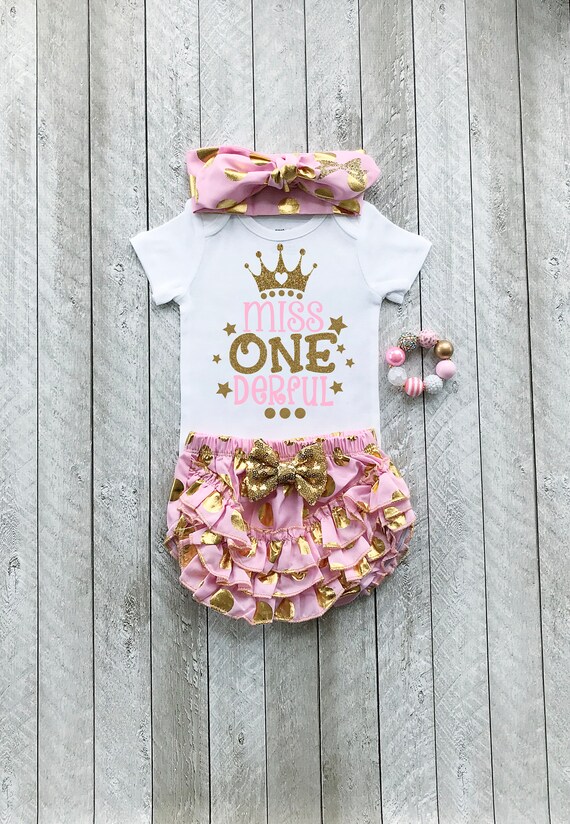 First Birthday Outfit Cake Smash Outfit Little Miss ONE derful First Birthday Tutu 1st Birthday Girl Outfit Birthday Girl Outfit