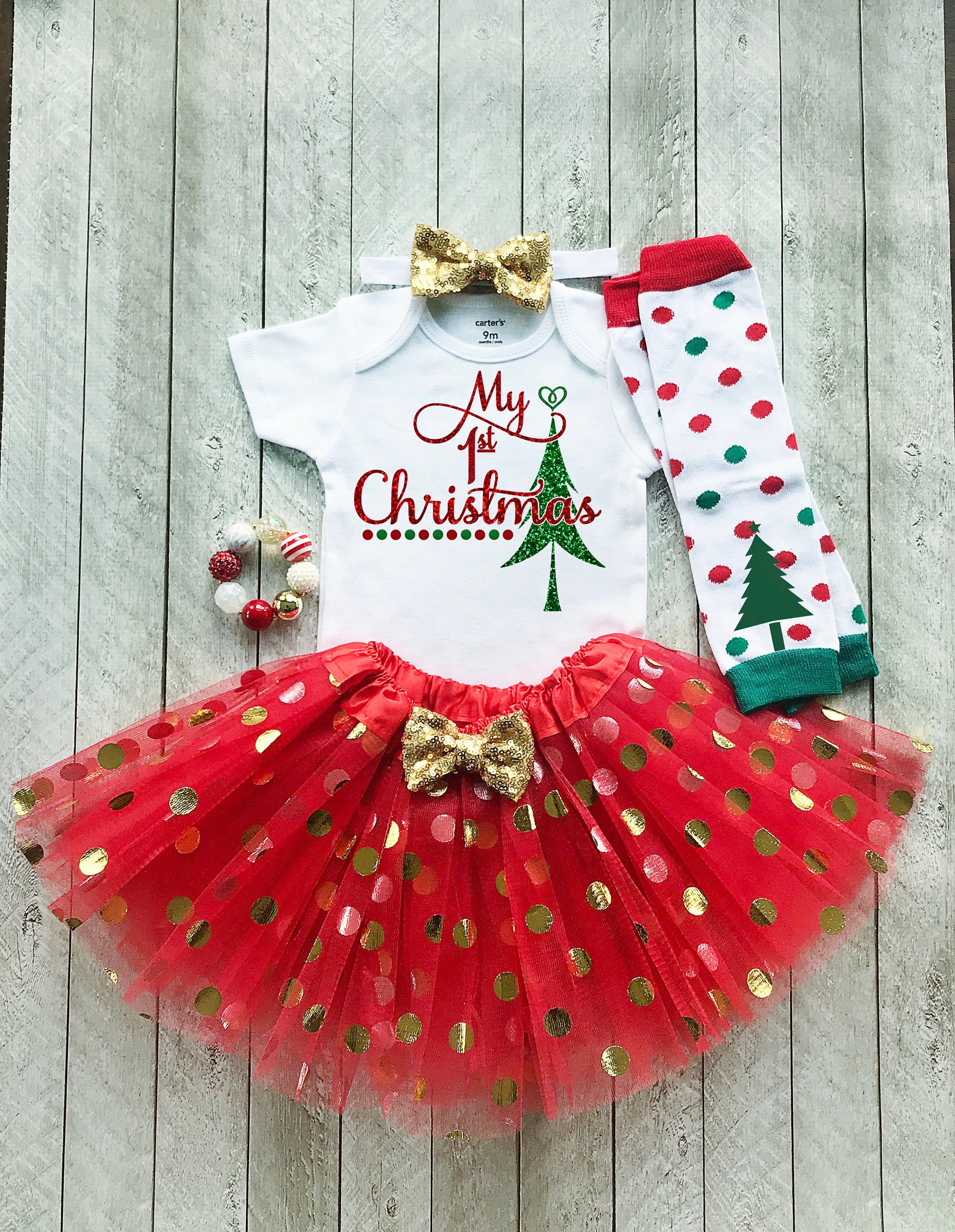 my first christmas baby girl dress