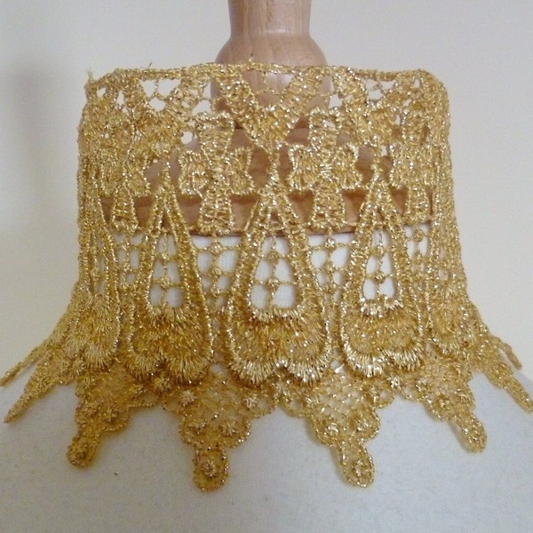 Gold Venise Lace Choker, Victorian Choker, Gothic choker, medieval wedding necklace, Renaissance choker