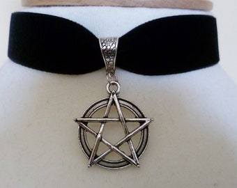 Black Velvet Red Eyed Pirate Choker Gothic Necklace Halloween