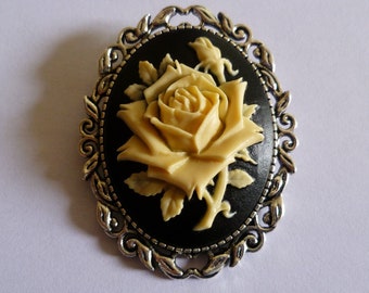 Rose Cameo Brooch, Victorian Cameo,Medieval Wedding,Renaissance Brooch