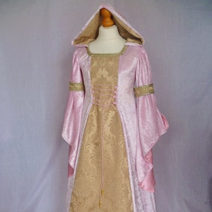 Vestido medieval para niñas: vestido renacentista rosa, hecho a medida. De 5 a 13 años.