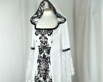 Custom Medieval Wedding Dress: White Velvet Renaissance Gown, Custom made to Size
