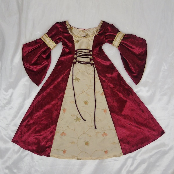 Robe médiévale pour bébés et tout-petits, robe Renaissance, sur mesure de 6 à 24 mois