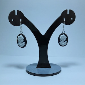 Cameo Earrings,Sterling Silver Ear Wires, Costume Jewellery