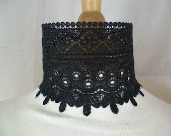 Black lace Victorian Choker,Gothic Choker Medieval Necklace, Renaissance Choker, Halloween