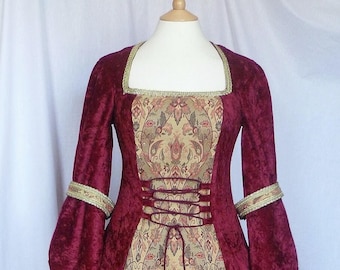 Medieval Wedding Dress, Renaissance, Tudor Dress Custom made to size and Plus sizes