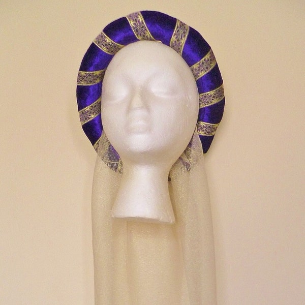 Purple with gold or silver  Medieval headdress, Medieval Circlet, Custom Made Headpiece, Renaissance Headdress,