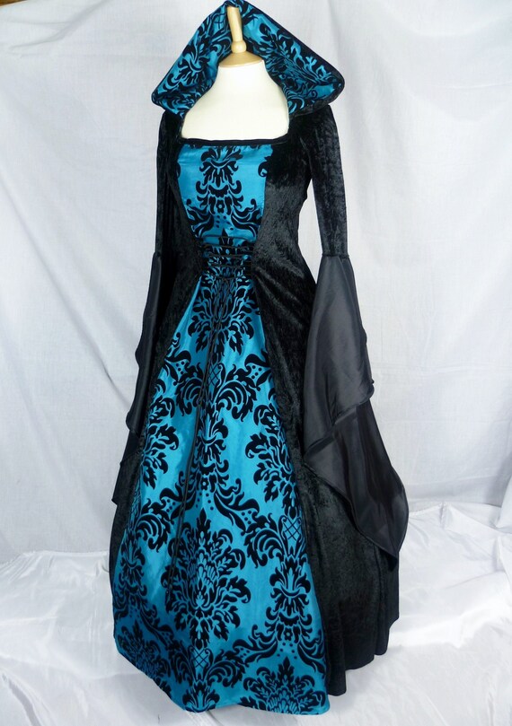 black medieval wedding dresses