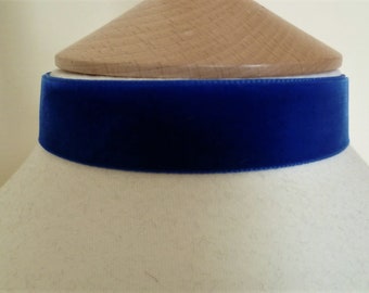 Plain Dark Royal Blue or black Velvet Choker, 25 mm Velvet Ribbon Choker, Medieval Necklace