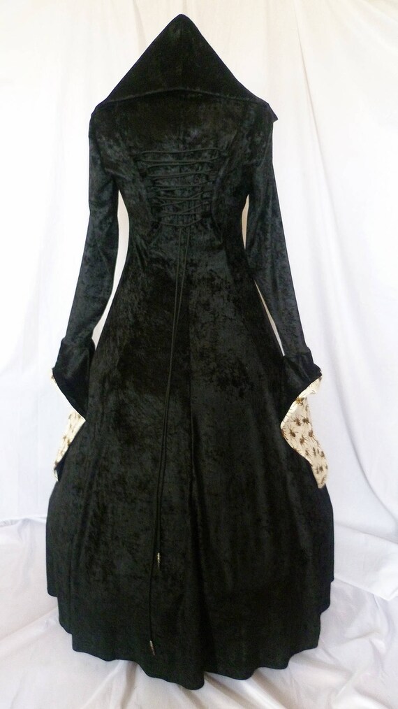 Halloween Spider Dress Gothic Hooded 